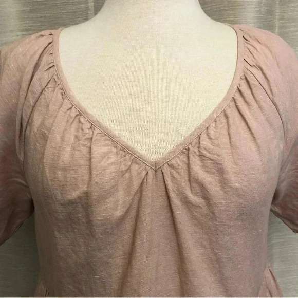 MADEWELL Dusty Pink Linen Blend Lorelei Mini Dress | Size Medium - Picture 4 of 12